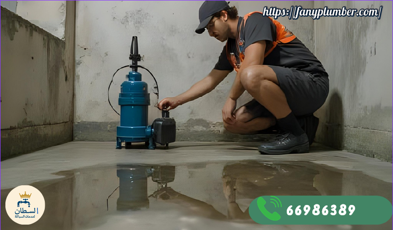 صيانة مضخات الجورة في الكويت / اتصل الان 66986389 1 فني شركة السلطان يصلح مضخة جورة لمنع تسرب المياه في الكويت."